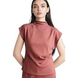 DeFacto Slim Fit Yarım Balıkçı Yaka Bordo Tişört, S, F7760AX26SP, Bordo-BR303, Kadın