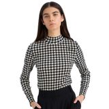 DeFacto Slim Fit Yarım Balıkçı Yaka Kazayağı Bürümcük Uzun Kollu Tişört, XS, D9498AX24WN, Siyah-BK81, Kadın