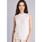 DeFacto Slim Fit Yarım Balıkçı Yaka Kısa Kolsuz Ekru Tunik H6404AX26SM - Ekru-ER105