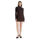 DeFacto Slim Fit Yarım Balıkçı Yaka Ribana Uzun Kollu Tişört, XL, G7701AX25WN, Kahve-BN340, Kadın