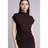 DeFacto Slim Fit Yarım Balıkçı Yaka Tişört F7760AX26SP - Kahve-BN207 - XL