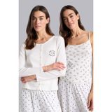 DeFacto Snoopy 2'li Pijama Üstü, M, G3099AX26SP, Ekru-ER98, kadın