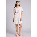 DeFacto Snoopy Pamuklu Regular Fit Bisiklet Yaka Kısa Kollu Gecelik G8321AX26SP - Gri-GR93