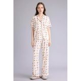 DeFacto Softshell Ayıcıklı Pijama Takımı, L, G7965AX26SP, Ekru-ER98, kadın