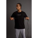 DeFacto Standart Fit Bisiklet Yaka Baskılı Kısa Kollu Spor Tişört, XS, C9268AX25AU, Siyah-BK81, Erkek