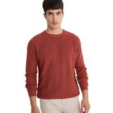 DeFacto Standart Fit Bisiklet Yaka Kazak, XL, A8458AX25WN, Turuncu, Erkek