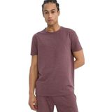 DeFacto Standart Fit Bisiklet Yaka Sporcu Kısa Kollu Tişört, L, F7588AX26SP, Mor-PR461, Erkek