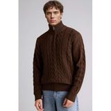 DeFacto Standart Fit Dik Yaka Triko Kazak, M, G8754AX25CW, Kahve-BN490, Erkek