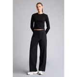 Defacto Standart Fit Dokuma Pantolon, Xl, F8231AX26SP, Siyah, Kadın