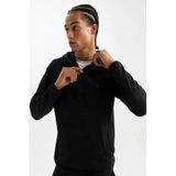 DeFacto Standart Fit Kapüşonlu Fermuarlı Pike Sporcu Sweatshirt, L, C9181AX24AU, Siyah-BK81, erkek