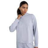 Defacto Standart Fit Kapüşonlu Skuba Dalgıç Kumaş Sporcu Basic Düz Sweatshirt, M, 3155350, Mavi, Kadın
