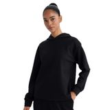 DeFacto Standart Fit Kapüşonlu Skuba Dalgıç Kumaş Sporcu Sweatshirt, S, A5626AX25SP, Siyah-BK81, kadın