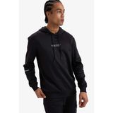 DeFacto Standart Fit Kapüşonlu Sporcu Sweatshirt, 2XL, D3736AX25WN, Siyah-BK81, erkek