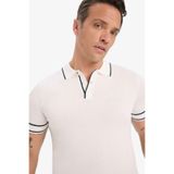 DeFacto Standart Fit Polo Yaka Kısa Kollu Beyaz Triko Tişört, 2XL, E3251AX25SM, Beyaz-WT32, Erkek