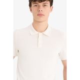 DeFacto Standart Fit Polo Yaka Kısa Kollu Triko Tişört, 2XL, E3241AX25SP, Beyaz-WT32, Erkek