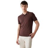 DeFacto Standart Fit Polo Yaka Kısa Kollu Triko Tişört, XS, E3241AX25SPBN496-218052, Tarçın, Erkek
