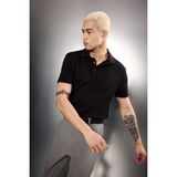 DeFacto Standart Fit Polo Yaka Sporcu Modal Kısa Kollu Polo Tişört, M, F9834AX26SP, Siyah, Erkek