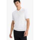 DeFacto Standart Fit Polo Yaka Triko Kısa Kollu Tişört Ekru, XL, F4947AX25AU, Ekru-ER140, Erkek