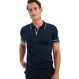 DeFacto Standart Fit Polo Yaka Triko Kısa Kollu Tişört Lacivert, XS, E3251AX25SM, Lacivert-NV64, Erkek