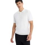 DeFacto Standart Fit Polo Yaka Triko Kısa Kollu Tişört, XL-XXL, F4947AX25AU, Ekru-ER140, Erkek