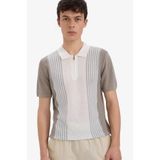 DeFacto Standart Fit Polo Yaka Yarım Fermuarlı Triko Kısa Kollu Tişört, L, E5438AX25SM, Bej-BG404, Erkek