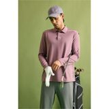 DeFacto Standart Fit Sporcu Uzun Kollu Polo Yaka Tişört, M, F7611AX26SP, Mor-PR338, Erkek