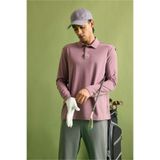DeFacto Standart Fit Sporcu Uzun Kollu Polo Yaka Tişört, S, F7611AX26SP, Mor-PR338, Erkek