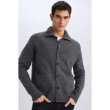 Defacto Standart Fit Triko Hırka, L, E8396AX24CW, Antrasit, Erkek