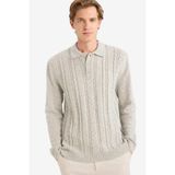 DeFacto Standart Fit Triko Kazak Gri, 2XL, G6183AX25CW, Gri-GR387, Erkek