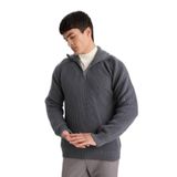 DeFacto Standart Fit Yarım Fermuarlı Triko Kazak, L, G6478AX25WN, Gri-GR314, Erkek