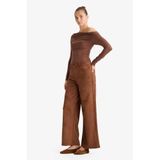 DeFacto Staright Fit Fermuarlı Yüksek Bel Standart Boy Süet Pantolon E7234AX25AU