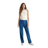 DeFacto Straight Fit Aerobin Pantolon, 38, E6769AX25SP, Mavi-BE358, Kadın