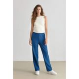 DeFacto Straight Fit Aerobin Pantolon, 40, E6769AX25SP, Mavi-BE358, Kadın
