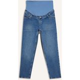 DeFacto Straight Fit Beli Lastikli Bilek Boy Jean Yıkamalı Hamile Pantolon H2077AX26SM - 46 - Mavi-NM28