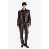 DeFacto Straight Fit Cepli Kısa Paça Bilek Boy Deri Pantolon G1274AX25AU