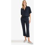 DeFacto Straight Fit Çift Cepli Yüksek Bel Düz Paça Modal Kumaş Pantolon E5962AX25SP - Lacivert-NV100 - 34