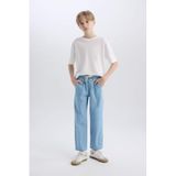 DeFacto Straight Fit Düz Paça Basic Düz Jean Pantolon Erkek Çocuk, 11/12 Yaş (152cm), B5740A825SM, Mavi, Erkek Çocuklar