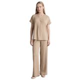 DeFacto Straight Fit Düz Paça Bürümcük Pantolon Bej, 3XL, H0423AX26SP, Bej-BG708, Kadın