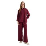 DeFacto Straıght Fıt Düz Paça Pantolon, 42, F5803AX25AU, Bordo-BR237, Kadın