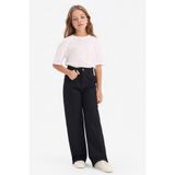 DeFacto Straight Fit Gabardin Pantolon Kız Çocuk, 9/10 Yaş (140cm), G4227A825WN, Siyah, Kız çocuk
