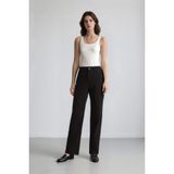 DeFacto Straight Fit Gabardin Pantolon Yüksek Bel, 34, E4346AX25SP, Siyah, Kadın