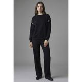 DeFacto Straight Fit Krep Pantolon Siyah, L, G9759AX26SP, Siyah-BK81, Kadın