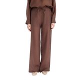 DeFacto Straight Fit Modal Kumaş Palazzo Pantolon Yüksek Bel Uzun Boy, 36, E9103AX25SM, Kahve-BN226, Kadın