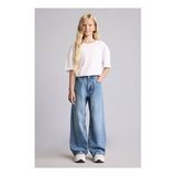 Defacto Straight Wide Açık Mavi Kız Çocuk Jean Pantolon I4477A8/NM39