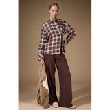 DeFacto Straight Wide Düz Paça Krep Pantolon Kahverengi, 2XL, G1120AX25AU, Kahve-BN539, Kadın