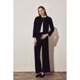 DeFacto Straight Wide Düz Paça Pantolon, S, F7439AX26SP, Siyah, Kadın
