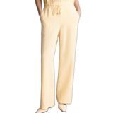 DeFacto Straight Wide Geniş Paça Keten Karışımlı Pantolon, 38, H1425AX26SM, Sarı, Kadın