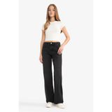 DeFacto Straight Wide Siyah Kadın Jean Pantolon F2952AX/NM40