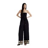 DeFacto Straplez Poplin Geniş Paça Uzun Tulum, 40, Straplez Poplin Geniş Paça Uzun Tulum, Siyah-BK81, Kadın