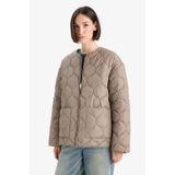 Defacto Su Geçirmez Regular Fit Bisiklet Yaka Fermuarlı Kapitoneli Mont F4569ax25wnkh405 Haki